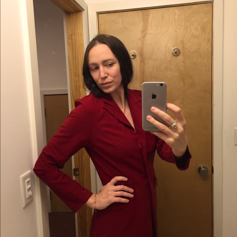Mid-length Red Blazer